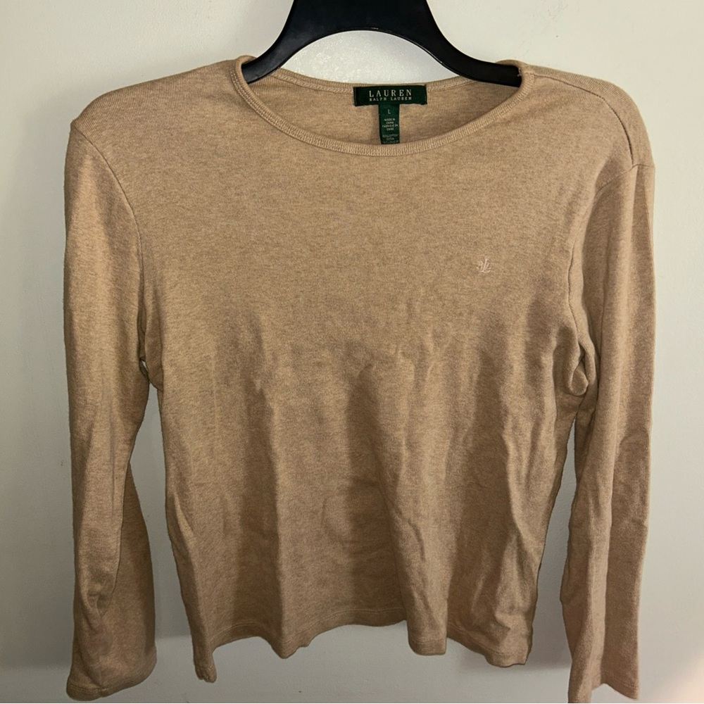 Lauren Ralph Lauren Camel Long Sleeve Top